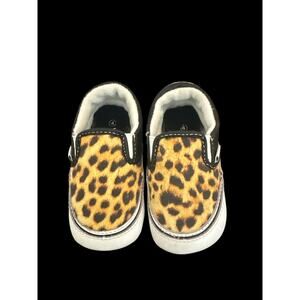Classic Slip-On Baby Vans Leopard Shoes Size 4